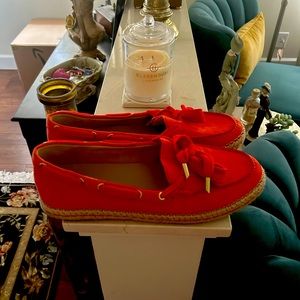Orange suede boat shoes- worn only once!